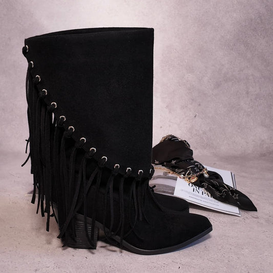 Bota vaquera con barbas 462