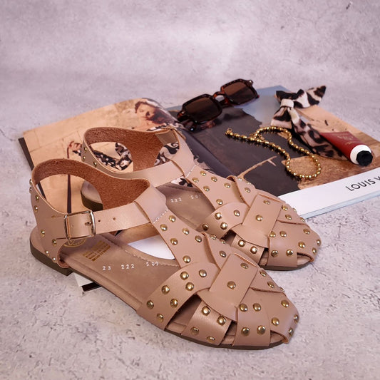 Flat nude con estoperoles oro 509