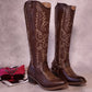 Bota vaquera alta , piel 96535