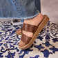 Sandalia tiras print cocodrilo 0180